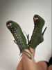 Туфли хилсы для танцев LIZARDI Хаки кожа