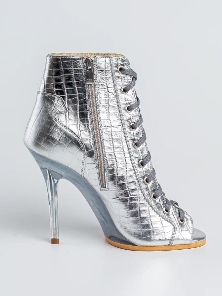 Туфли хилсы для танцев LIZARDI серебро