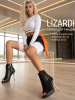 Туфли хилсы для танцев LIZARDI черный лак с кружечками