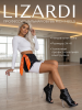 Туфли хилсы для танцев LIZARDI черный лак с кружечками